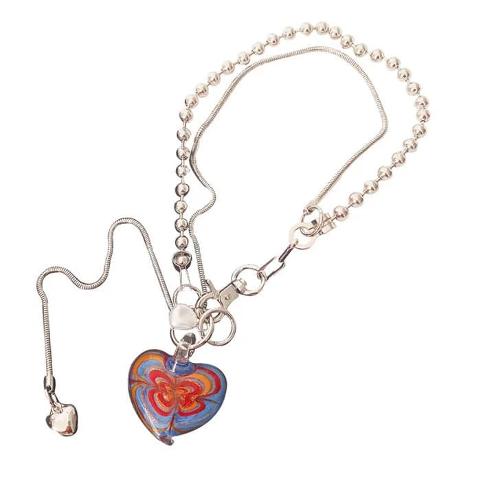 Colorful Heart Necklace — view 1 Colorful Heart Necklace — view 1