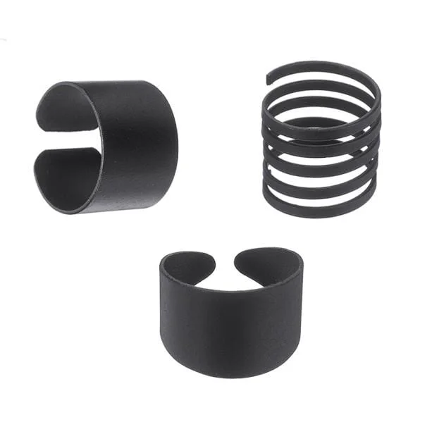 Matte Black Rings Set — view 1 Matte Black Rings Set — view 1