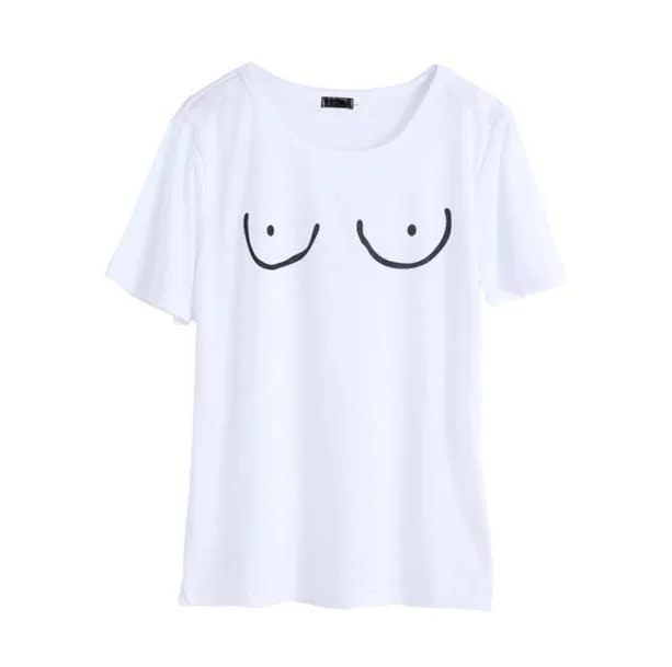 Boobs Print T shirt — view 2 Boobs Print T shirt — view 2