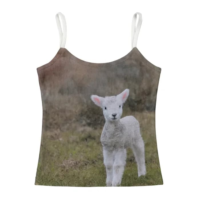 Cute Lamb Graphic Tank Top — view 1 Cute Lamb Graphic Tank Top — view 1