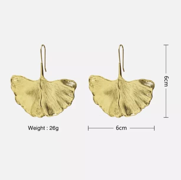 Golden Leaf Earrings — view 2 Golden Leaf Earrings — view 2