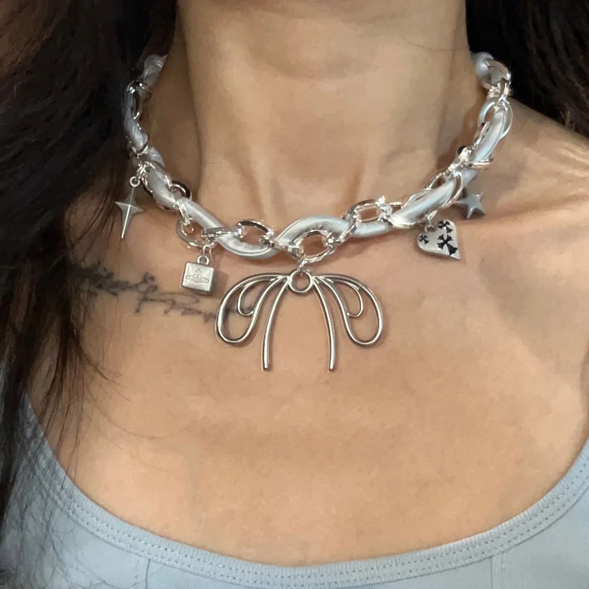 Coquette Aesthetic Choker Necklace — view 2 Coquette Aesthetic Choker Necklace — view 2