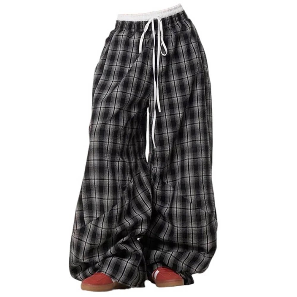 Skater Girl Plaid Wide Leg Pants — view 1 Skater Girl Plaid Wide Leg Pants — view 1
