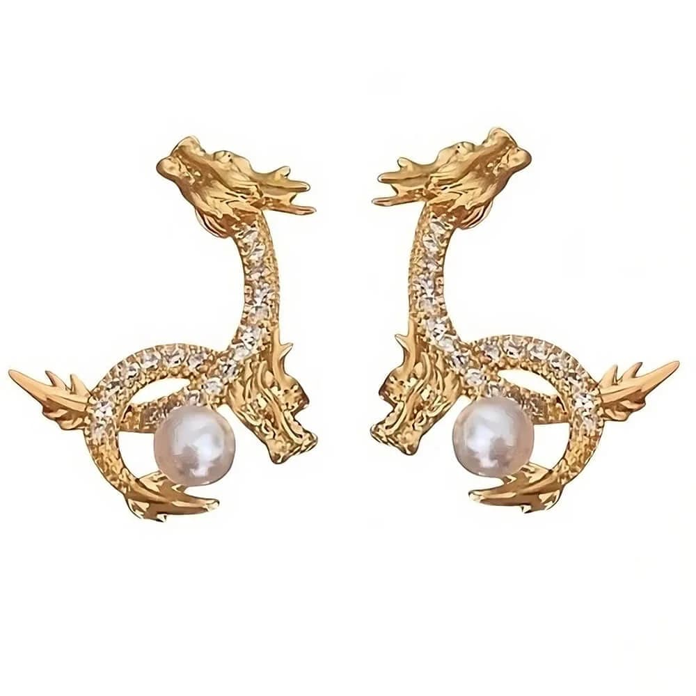 Dragon Pearl Earrings — view 2 Dragon Pearl Earrings — view 2