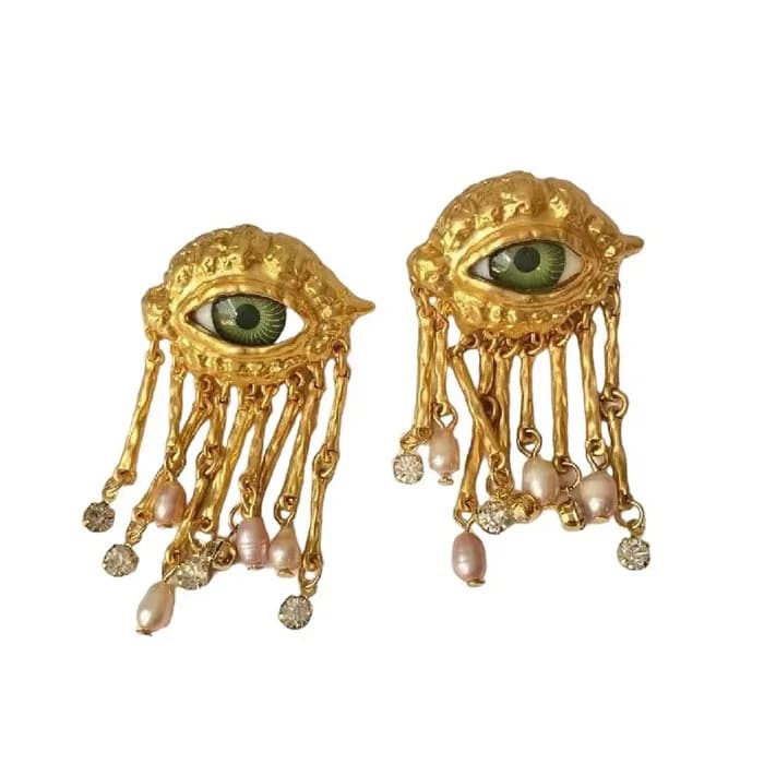 Golden Eye Earrings — view 1 Golden Eye Earrings — view 1