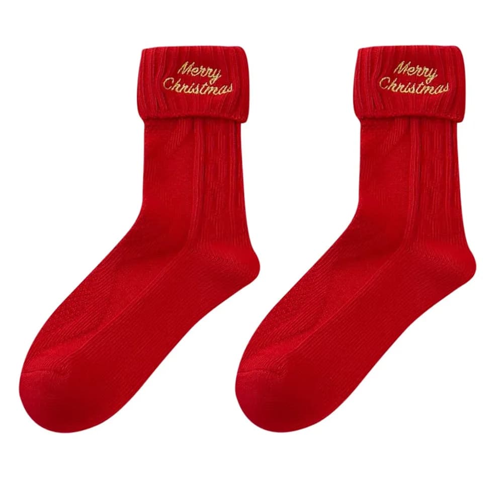 Merry Christmas Knitted Socks — view 1 Merry Christmas Knitted Socks — view 1