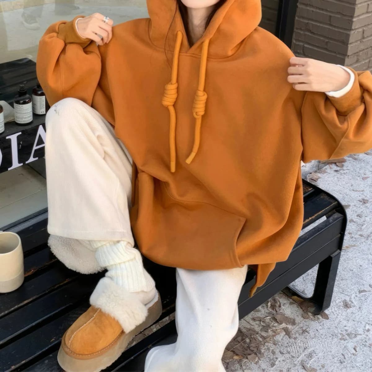 Casual Loose Fit Knot Hoodie — view 1 Casual Loose Fit Knot Hoodie — view 1