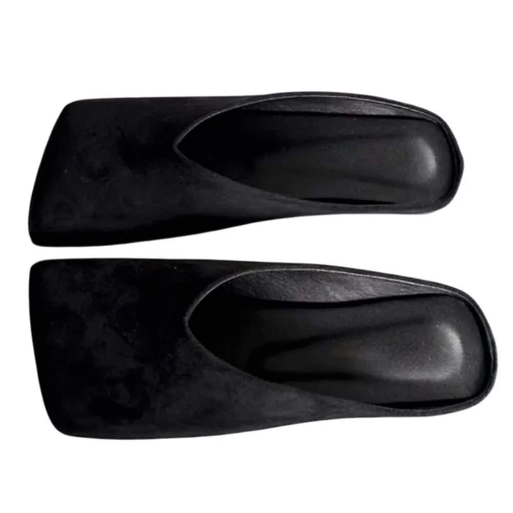 Velvet Slip On Mule Shoes — view 3 Velvet Slip On Mule Shoes — view 3