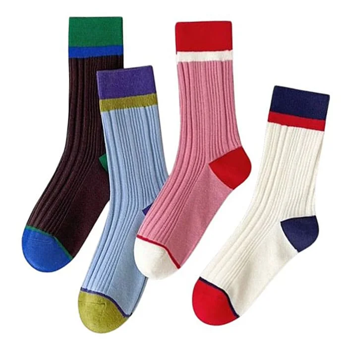 Color Block Ribbed Socks — view 1 Color Block Ribbed Socks — view 1