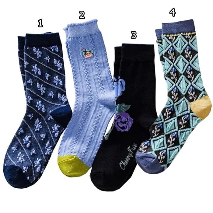 Roses Embroidery Socks — view 2 Roses Embroidery Socks — view 2