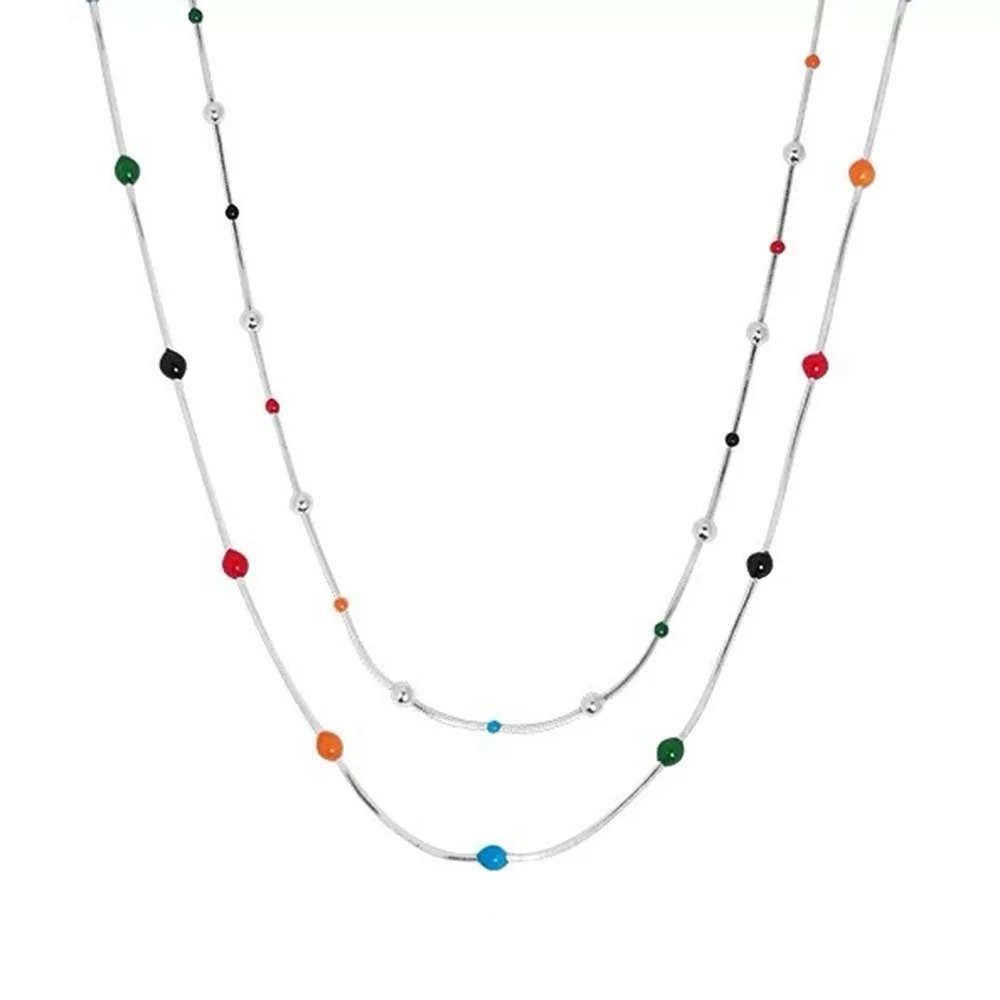 Delicate Beaded Chain Necklace — view 1 Delicate Beaded Chain Necklace — view 1
