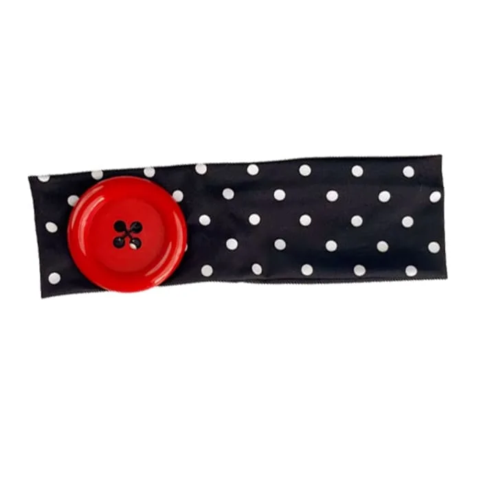 Polka Dot Button Headband — view 2 Polka Dot Button Headband — view 2