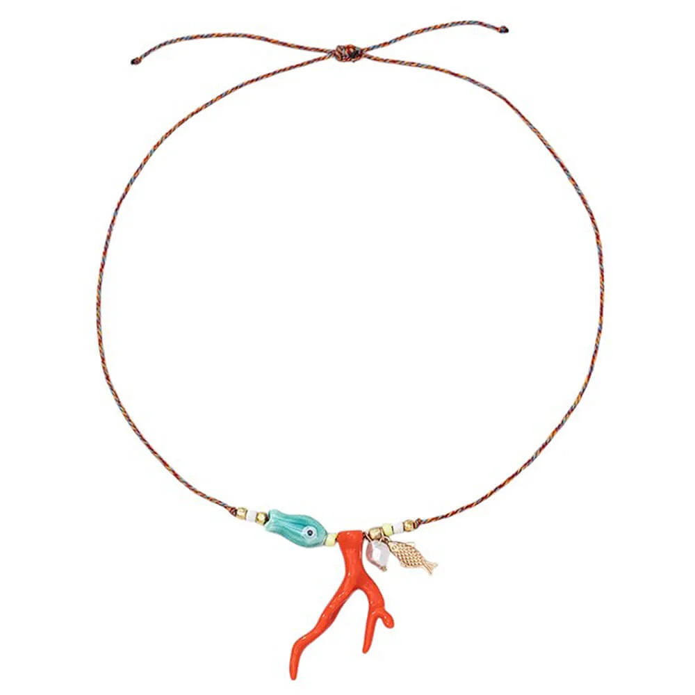 Mermaidcore Fish & Coral Necklace — view 1 Mermaidcore Fish & Coral Necklace — view 1