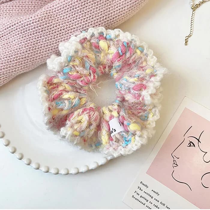 Pastel Crochet Scrunchie — view 2 Pastel Crochet Scrunchie — view 2