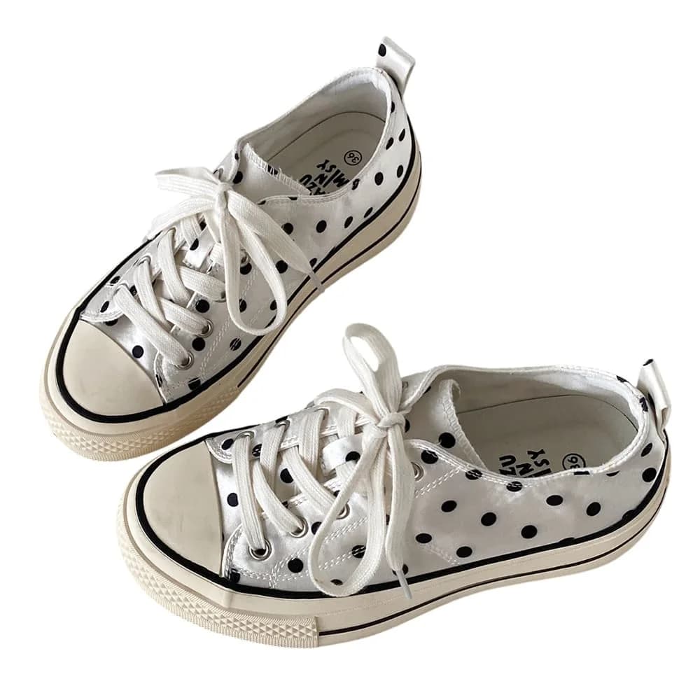 French Girl Polka Dot Canvas Shoes — view 1 French Girl Polka Dot Canvas Shoes — view 1