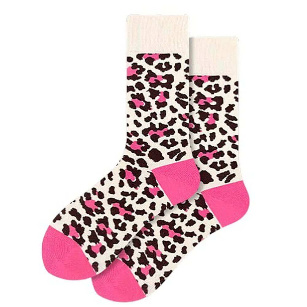Pink Leopard Pattern Socks — view 2 Pink Leopard Pattern Socks — view 2