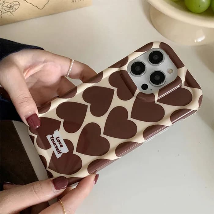 Brown Heart IPhone Case — view 2 Brown Heart IPhone Case — view 2