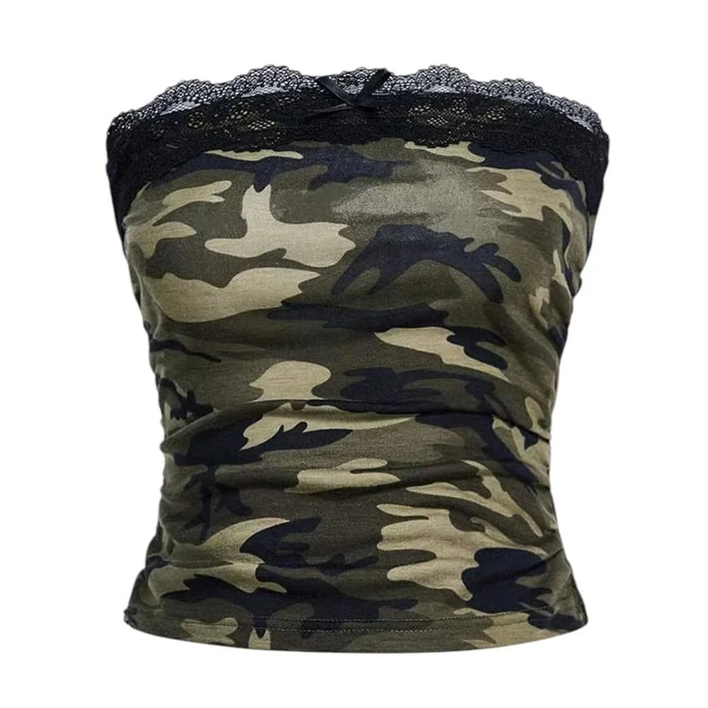 Camouflage Lace Tube Top — view 1 Camouflage Lace Tube Top — view 1
