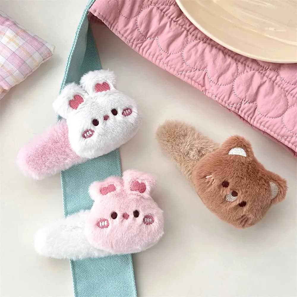 Bunny & Bear Plush Hair Clips — view 1 Bunny & Bear Plush Hair Clips — view 1