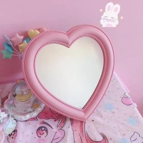 Pink Heart Mirror — view 2 Pink Heart Mirror — view 2