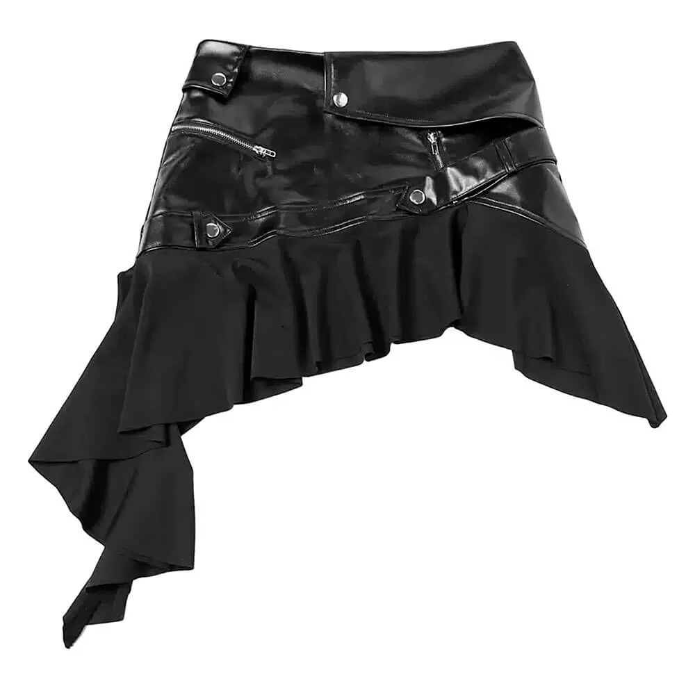 Rock The Scene Asymmetric Leather Skirt — view 1 Rock The Scene Asymmetric Leather Skirt — view 1