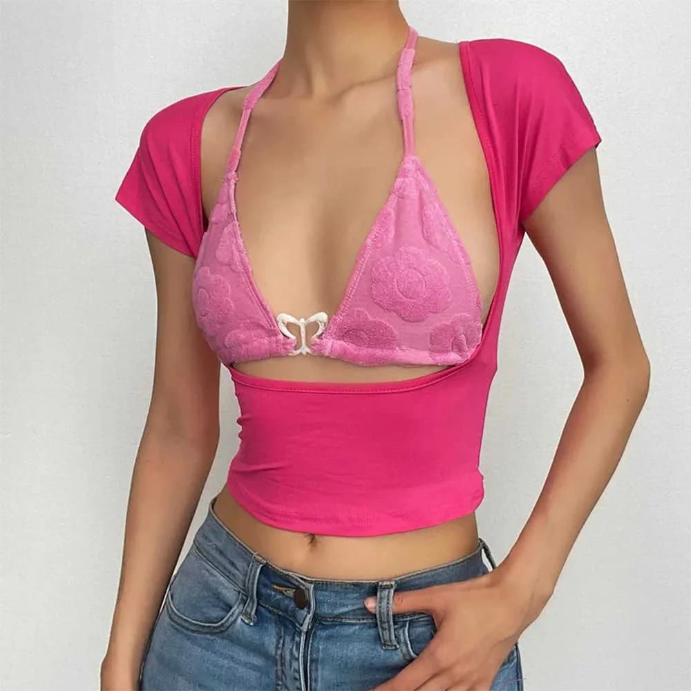 Butterfly Bikini Top with Short Sleeve Tee — view 3 Butterfly Bikini Top with Short Sleeve Tee — view 3