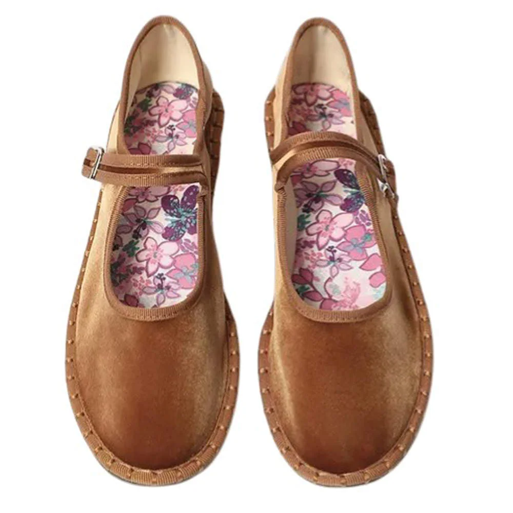 Velvet Mary Jane Flats — view 2 Velvet Mary Jane Flats — view 2