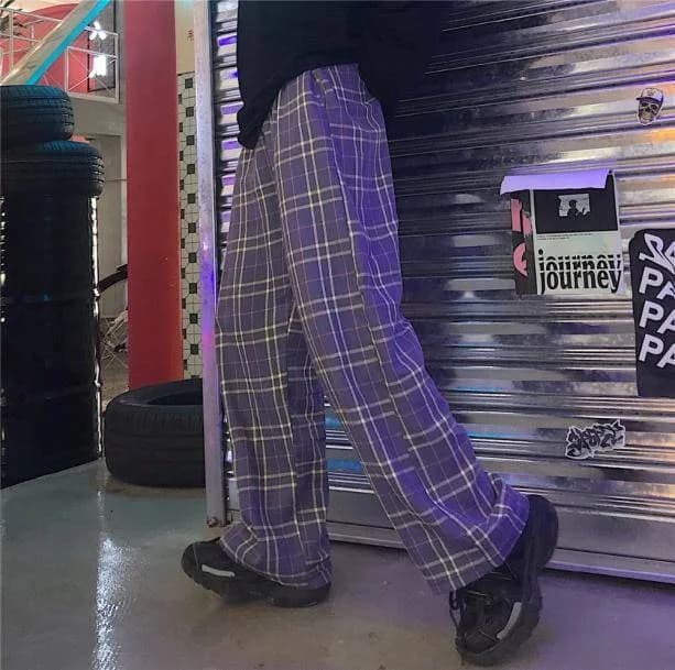 Purple Checkerboard Pants — view 3 Purple Checkerboard Pants — view 3