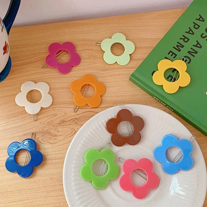 Indie Aesthetic Flower Hair Clips — view 2 Indie Aesthetic Flower Hair Clips — view 2