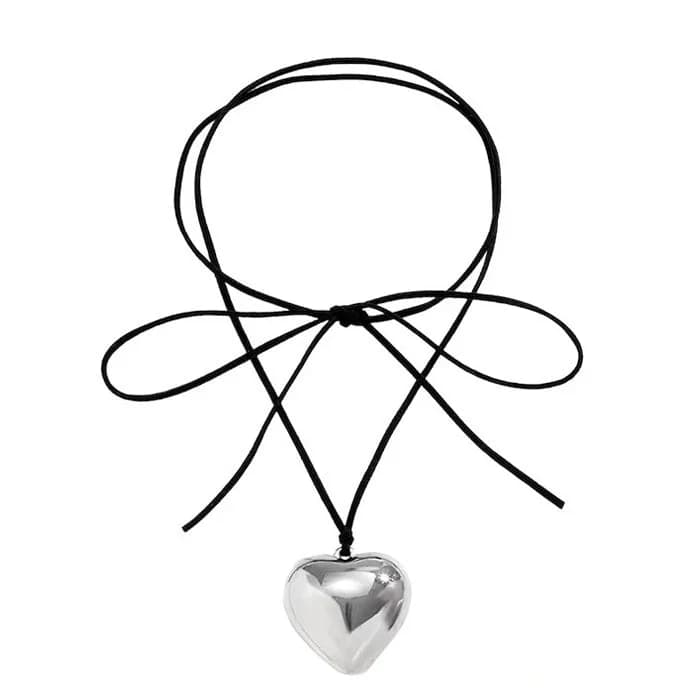 Heart Pendant Choker — view 2 Heart Pendant Choker — view 2