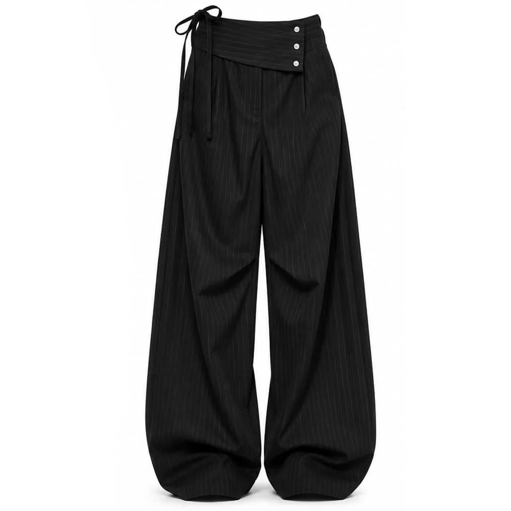 Corporate Girl Asymmetric Pinstripe Pants — view 1 Corporate Girl Asymmetric Pinstripe Pants — view 1