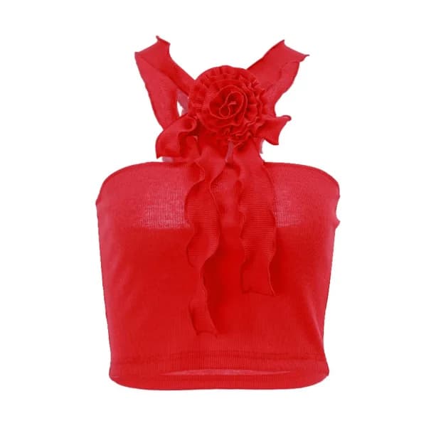Red Rose Crop Top — view 1 Red Rose Crop Top — view 1