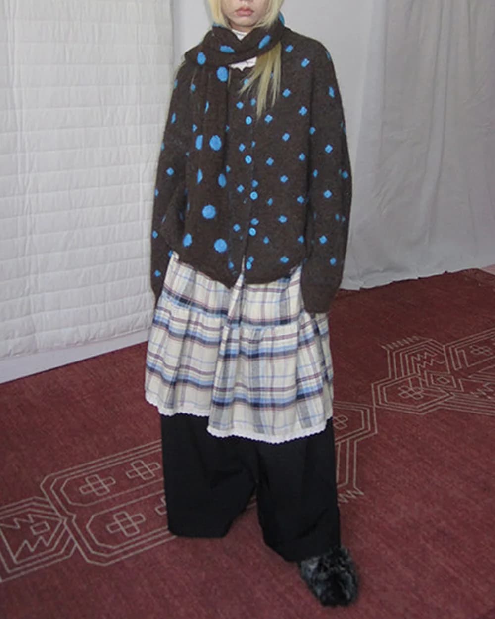 Coffee Break Polka Dot Cardigan — view 3 Coffee Break Polka Dot Cardigan — view 3