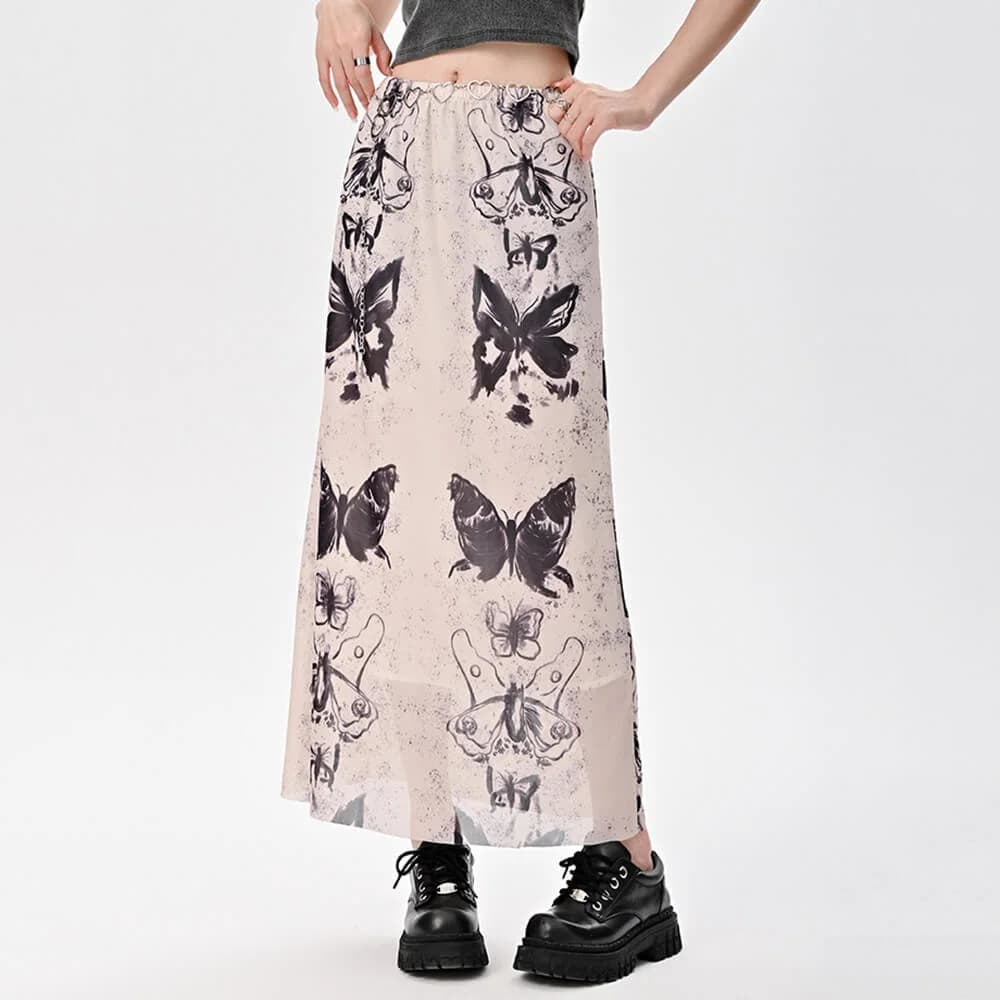 Fairy Grunge Butterfly Maxi Skirt — view 3 Fairy Grunge Butterfly Maxi Skirt — view 3