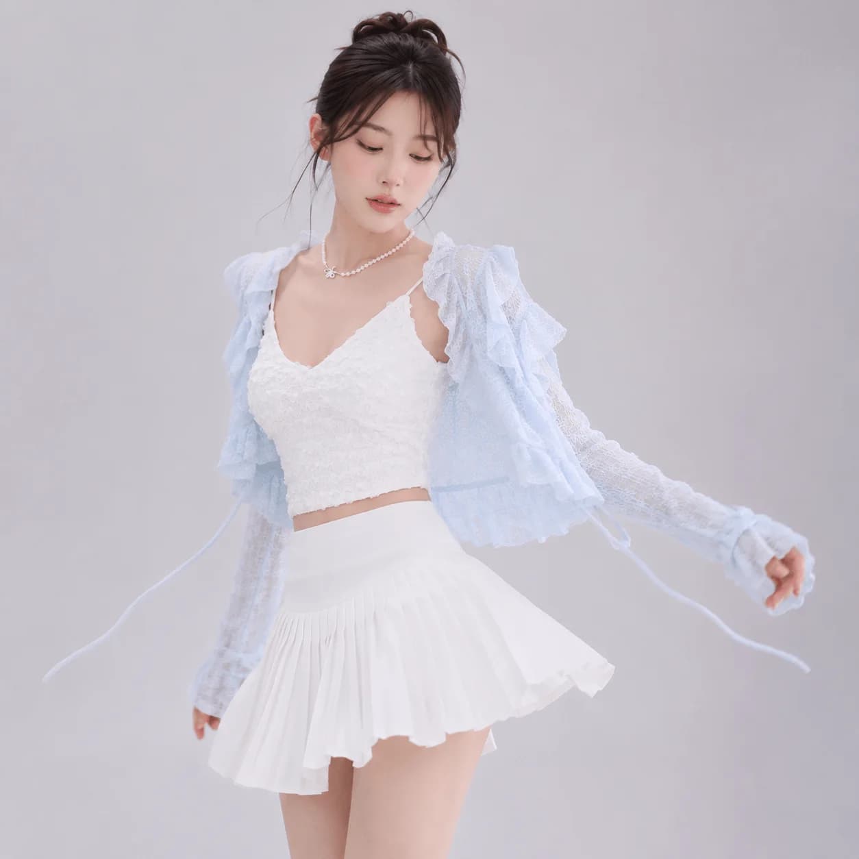 Sweet Summer Ruffle Blouse Cardigan — view 1 Sweet Summer Ruffle Blouse Cardigan — view 1