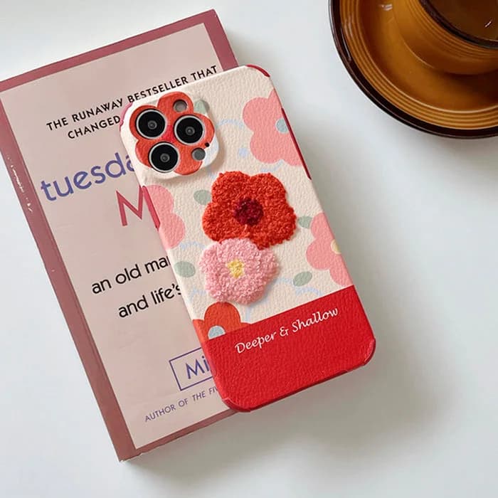 Flower Embroidery iPhone Case — view 2 Flower Embroidery iPhone Case — view 2