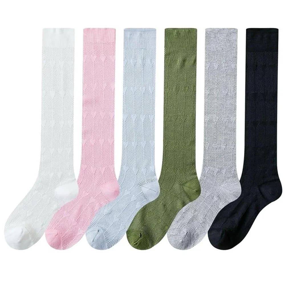Softie Heart Thin Knee Socks — view 1 Softie Heart Thin Knee Socks — view 1