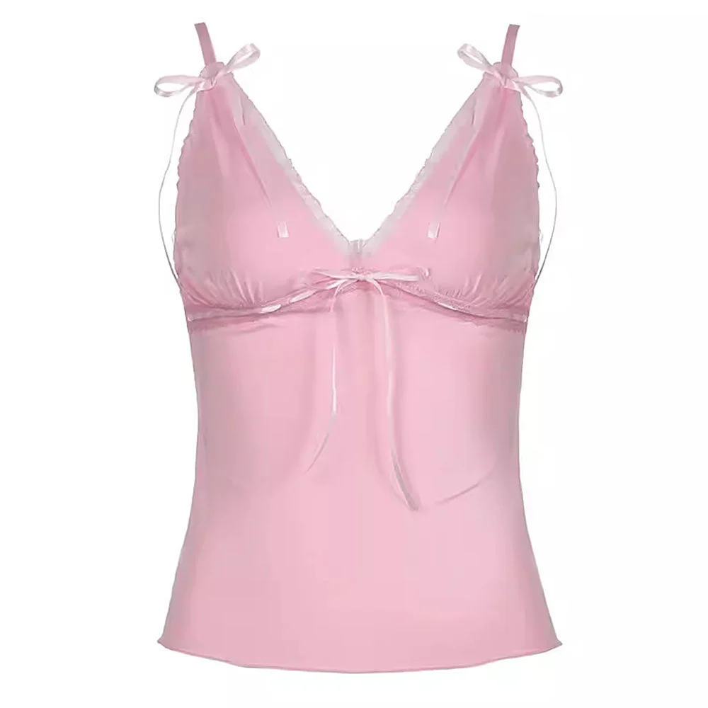 Coquette Girl Pink Bow Lace Top — view 1 Coquette Girl Pink Bow Lace Top — view 1