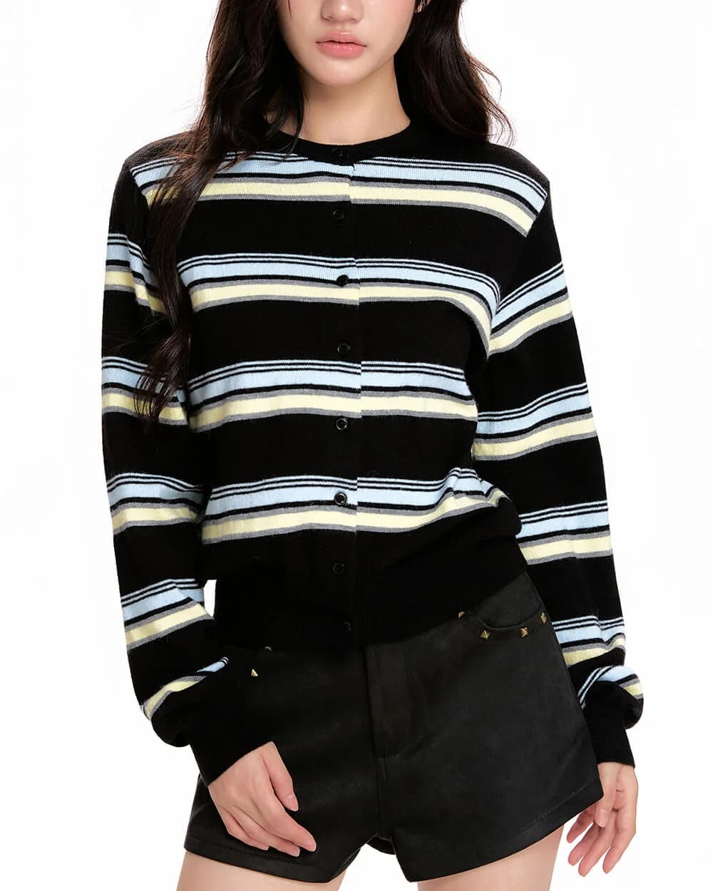Drama Dealer Striped Cardigan — view 2 Drama Dealer Striped Cardigan — view 2