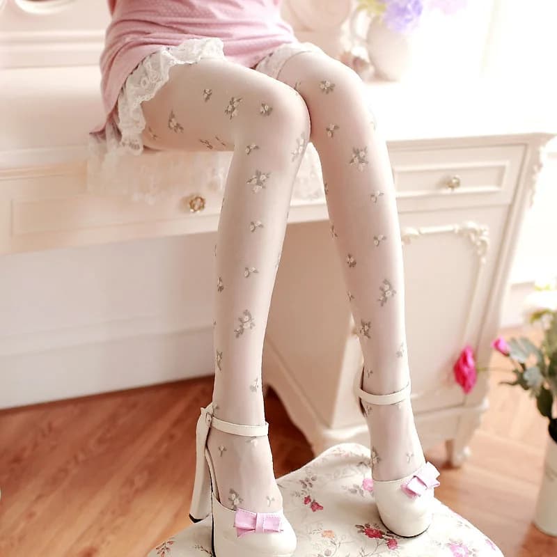 Elegant Floral Tights — view 1 Elegant Floral Tights — view 1