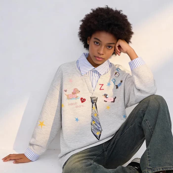 Kawaii Schoolgirl Sweatshirt — view 2 Kawaii Schoolgirl Sweatshirt — view 2