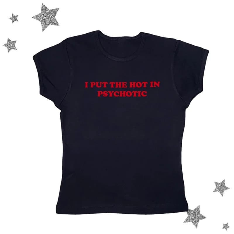 Psychotic Cropped Tee — view 2 Psychotic Cropped Tee — view 2