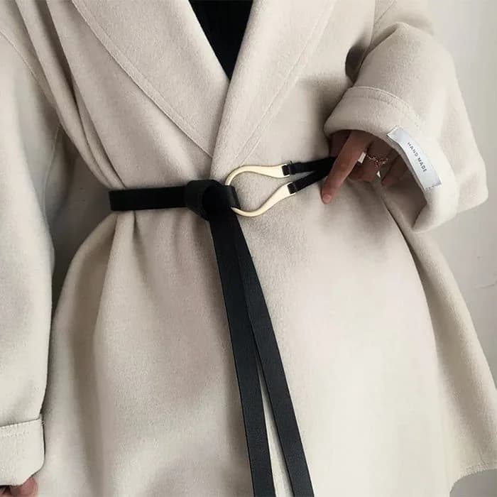 Minimalist Aesthetic Leather Belt — view 2 Minimalist Aesthetic Leather Belt — view 2
