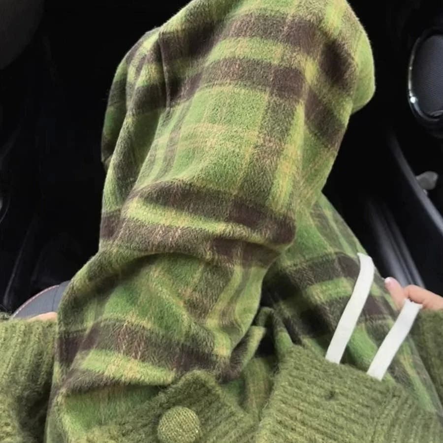 Matcha Mood Plaid Pants — view 3 Matcha Mood Plaid Pants — view 3