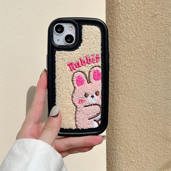 Rabbit Embroidered iPhone Case — view 2 Rabbit Embroidered iPhone Case — view 2