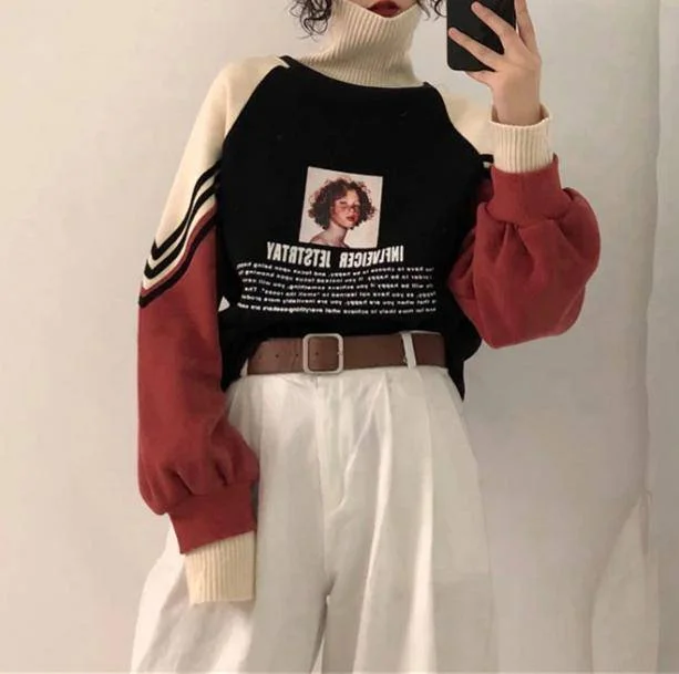 Retro High Neck Sweatshirt — view 2 Retro High Neck Sweatshirt — view 2