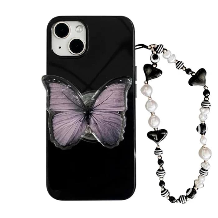 Butterfly Beaded Chain iPhone Case — view 1 Butterfly Beaded Chain iPhone Case — view 1