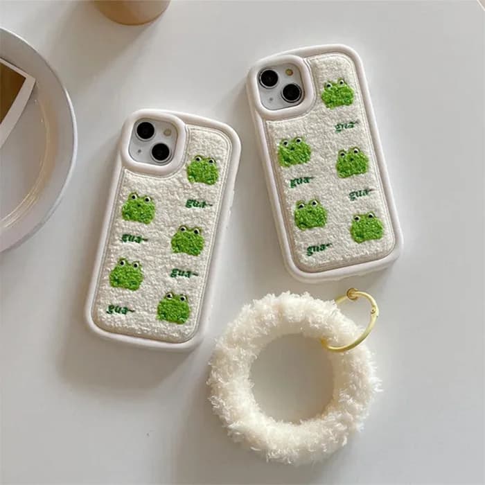 Frog Embroidery IPhone Case — view 2 Frog Embroidery IPhone Case — view 2