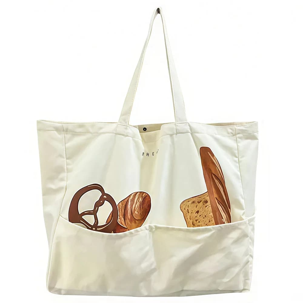 Aesthetic Bread Print Tote Bag — view 1 Aesthetic Bread Print Tote Bag — view 1