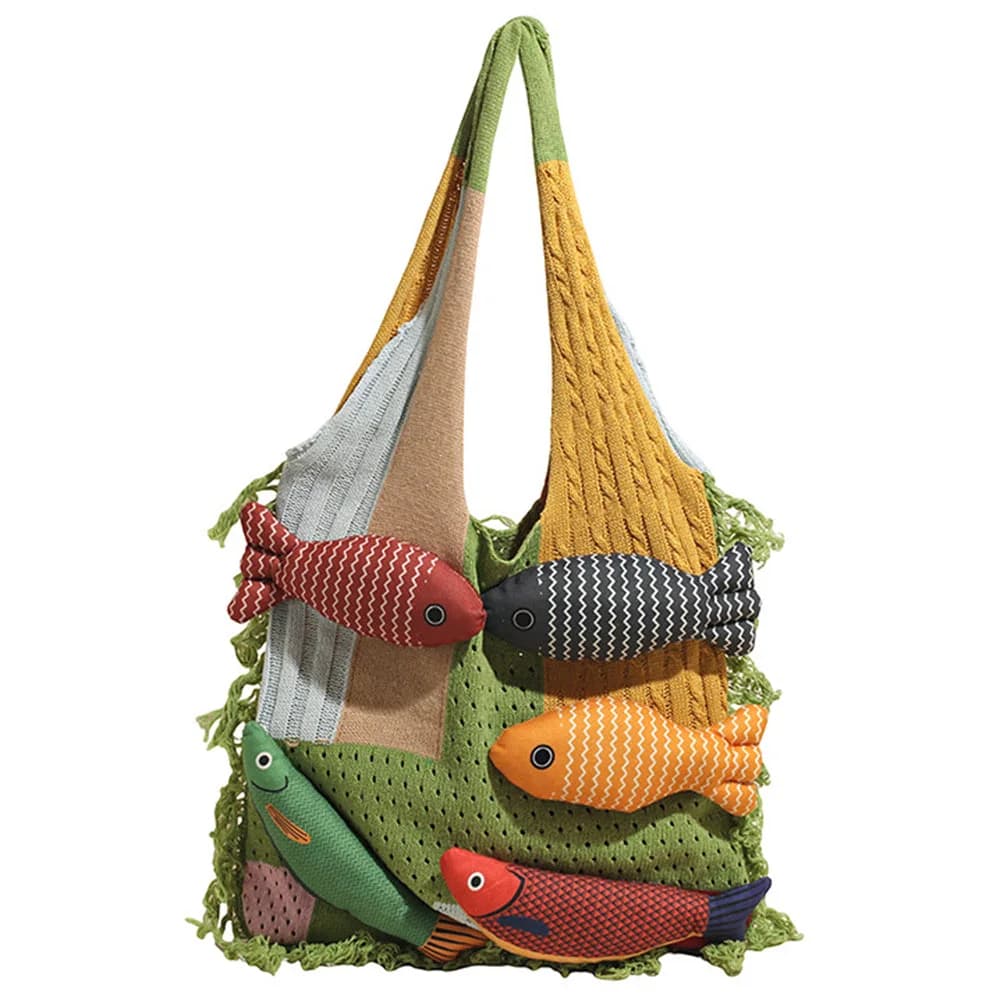 Fish Crochet Shoulder Bag — view 2 Fish Crochet Shoulder Bag — view 2